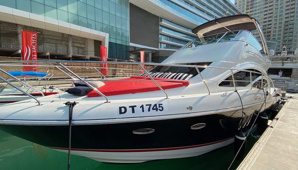 Book Cruiser Fly 47ft Motor yacht for bareboat charter in Dubai, Marina Yacht Club, Dubai, United Arab Emirates with TripYacht!, picture 1